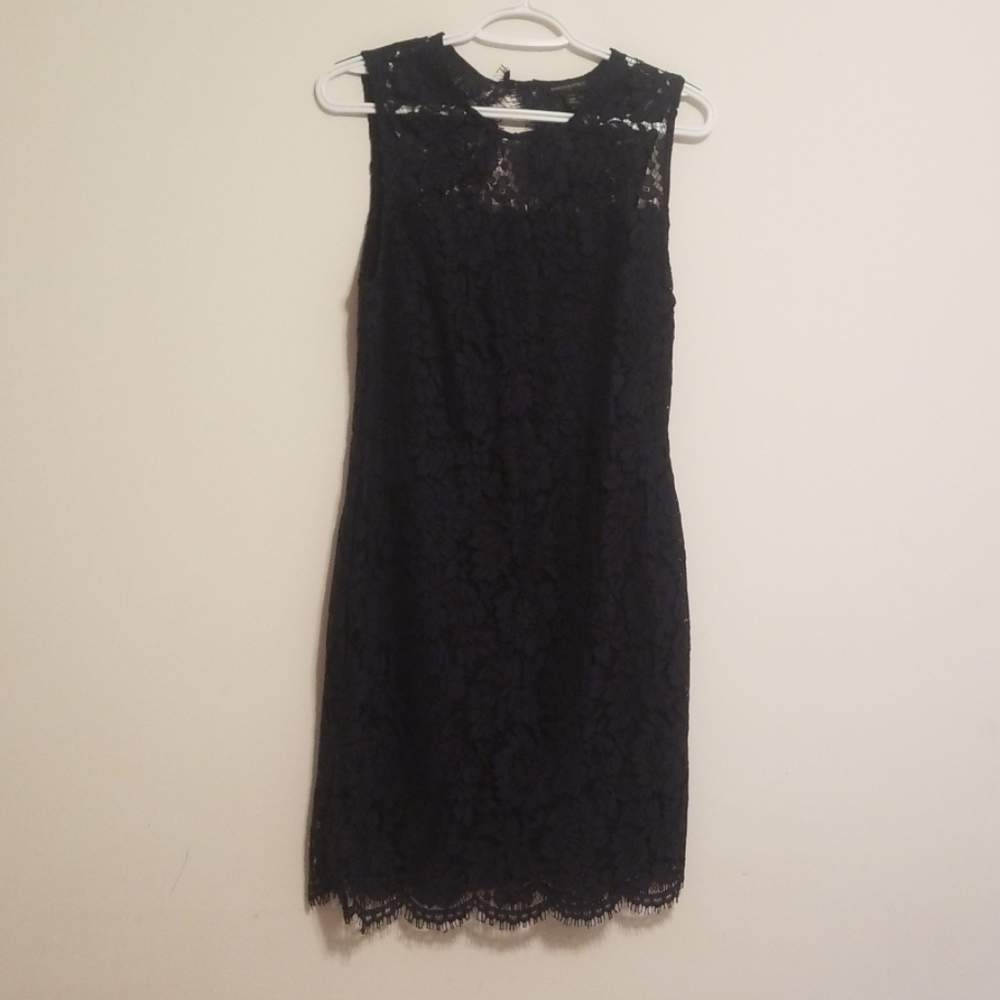 Navy blue and black lace dress